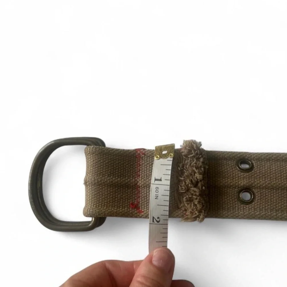 y2k Canvas Chunky Belt with Grommets & Double D-Ring Buckle Closure Large